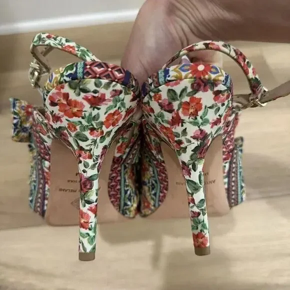 Antonio Melani Vilada Triple Bow Floral Heels Womens Size 9.5 Multicolor Summer - Picture 3 of 12